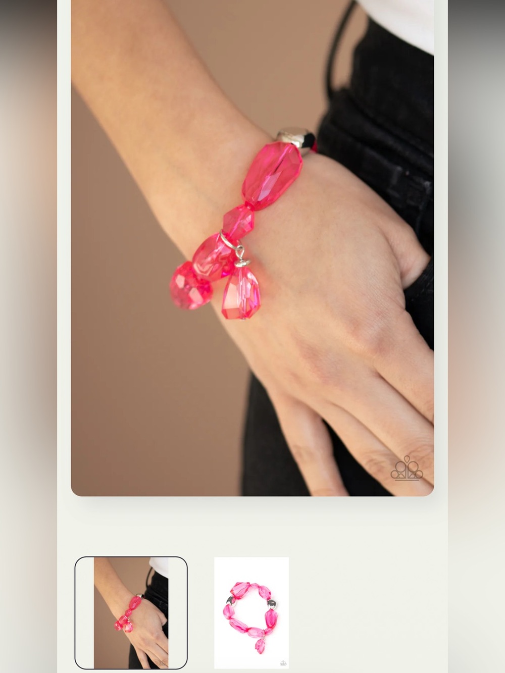 💖🩷💖 “GEMSTONE GLAMOUR” CRYSTAL DROP PINK BRACELET ~ PAPARAZZI❗️ 💖🩷💖 - Picture 3 of 4